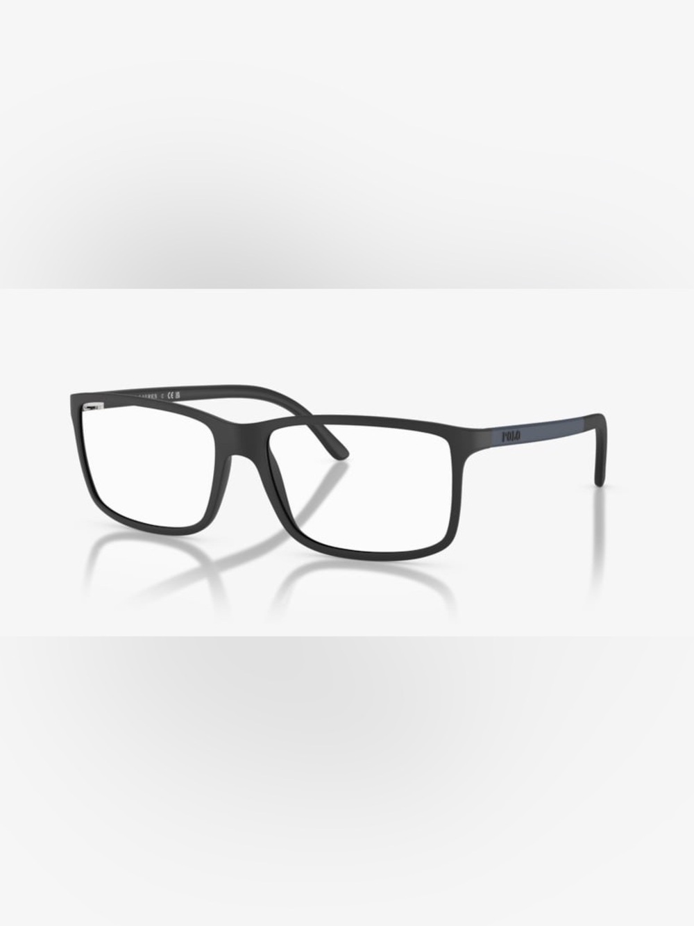 Polo by Ralph Lauren Men’s Matte Black Rectangular Eyeglass Frames PH2126